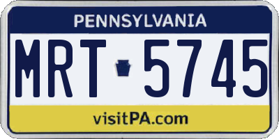 PA license plate MRT5745