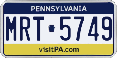 PA license plate MRT5749