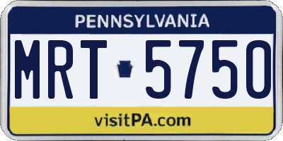 PA license plate MRT5750