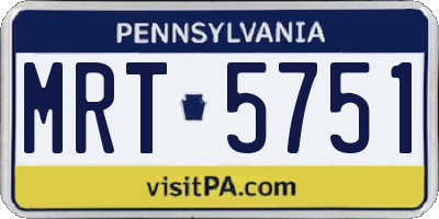 PA license plate MRT5751