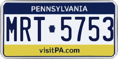 PA license plate MRT5753