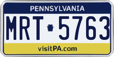 PA license plate MRT5763