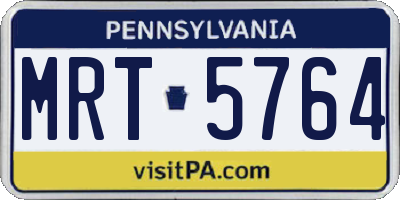PA license plate MRT5764