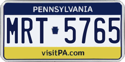 PA license plate MRT5765