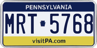 PA license plate MRT5768