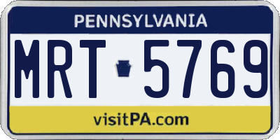 PA license plate MRT5769