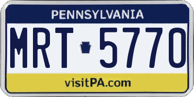 PA license plate MRT5770