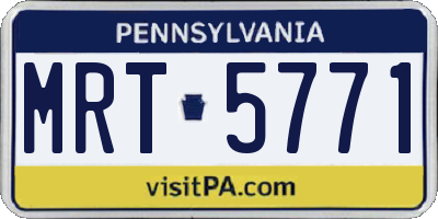 PA license plate MRT5771