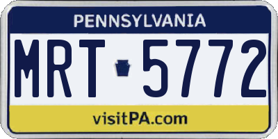PA license plate MRT5772
