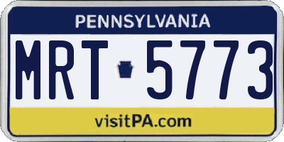 PA license plate MRT5773