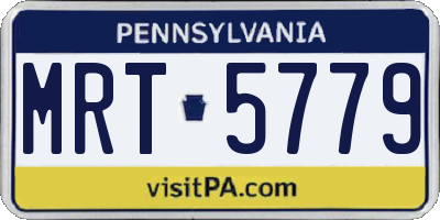 PA license plate MRT5779