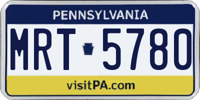 PA license plate MRT5780