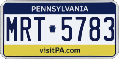 PA license plate MRT5783