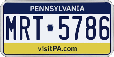 PA license plate MRT5786