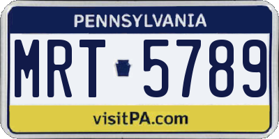 PA license plate MRT5789