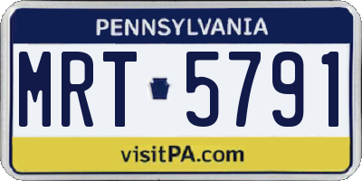PA license plate MRT5791