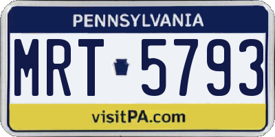 PA license plate MRT5793