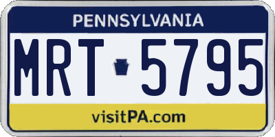 PA license plate MRT5795
