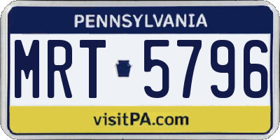 PA license plate MRT5796