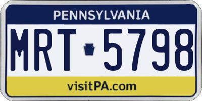 PA license plate MRT5798