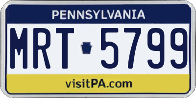 PA license plate MRT5799