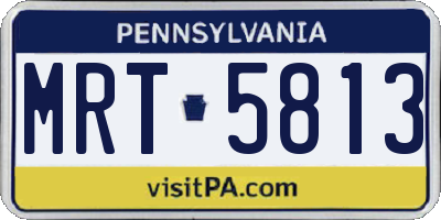 PA license plate MRT5813