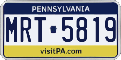 PA license plate MRT5819