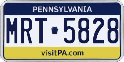 PA license plate MRT5828