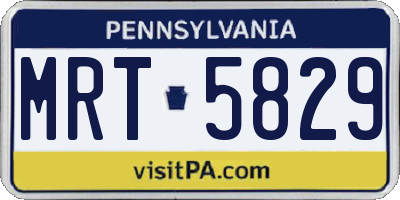 PA license plate MRT5829