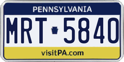 PA license plate MRT5840