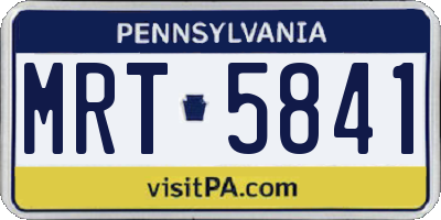PA license plate MRT5841