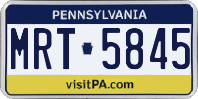 PA license plate MRT5845