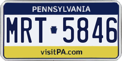 PA license plate MRT5846