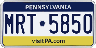 PA license plate MRT5850
