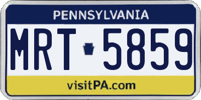 PA license plate MRT5859