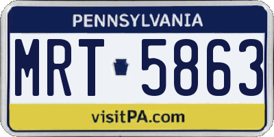 PA license plate MRT5863