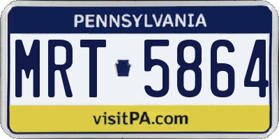 PA license plate MRT5864
