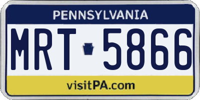 PA license plate MRT5866