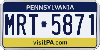 PA license plate MRT5871