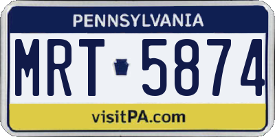 PA license plate MRT5874
