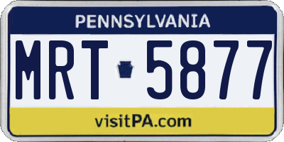 PA license plate MRT5877