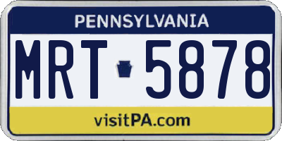 PA license plate MRT5878