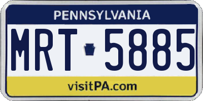 PA license plate MRT5885