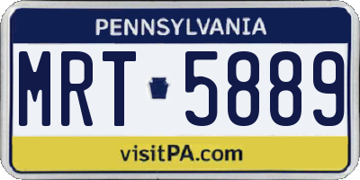PA license plate MRT5889