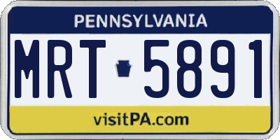 PA license plate MRT5891