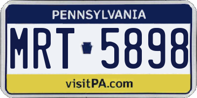 PA license plate MRT5898