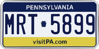 PA license plate MRT5899