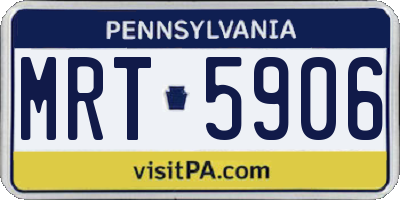 PA license plate MRT5906