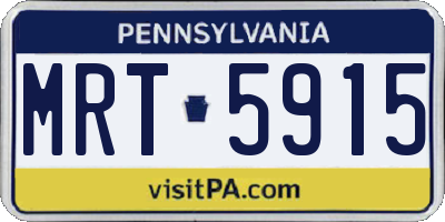 PA license plate MRT5915