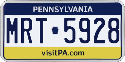 PA license plate MRT5928